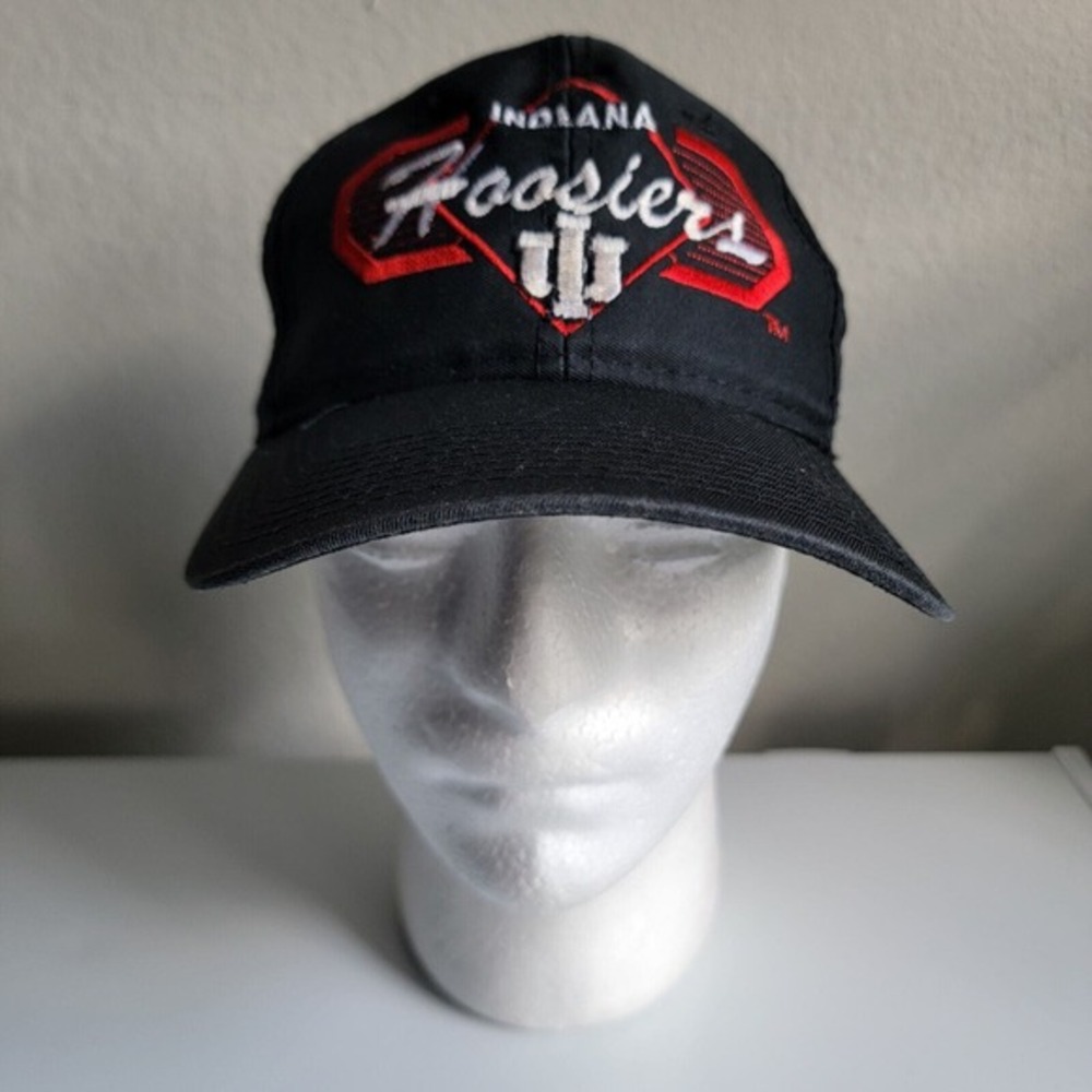 Vintage 80s 90s YA Top Of The World Indiana Hoosiers Snapback Hat Cap Black